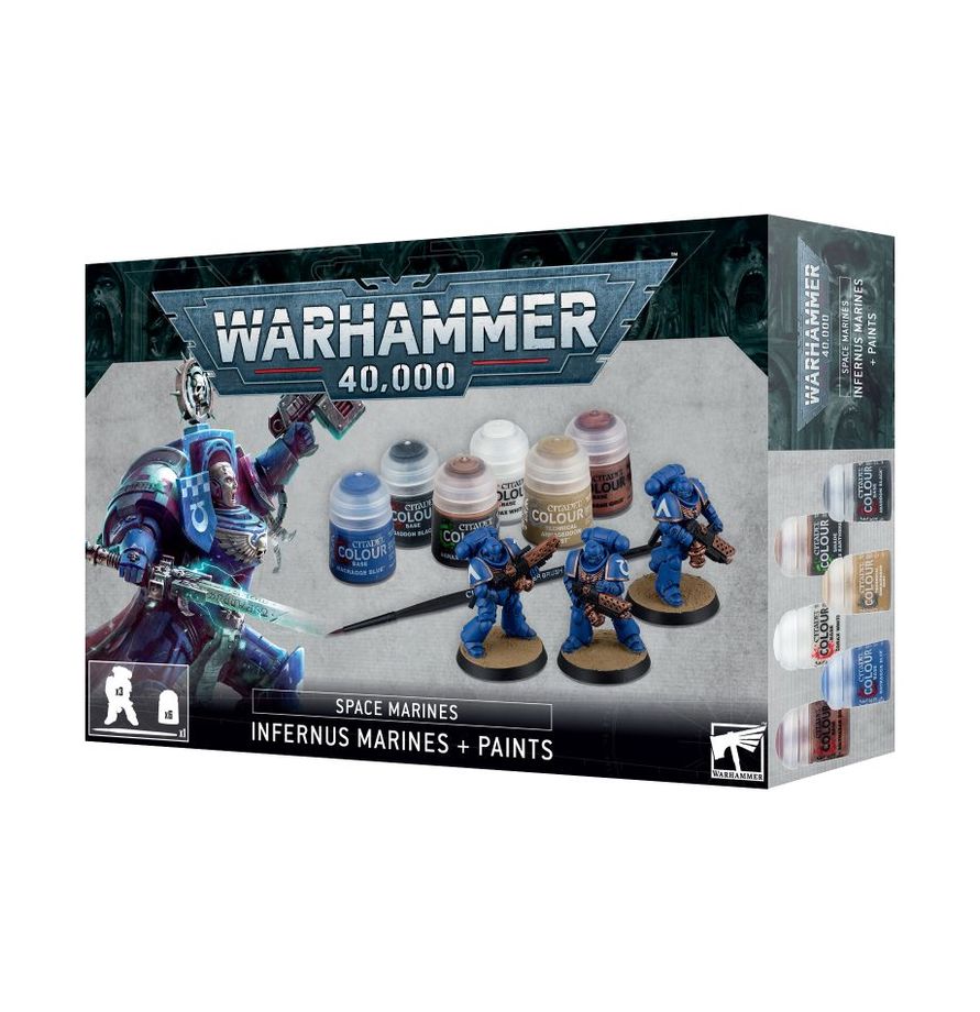 Warhammer 4000 - Space marines - Infernus Marines + Paints Set