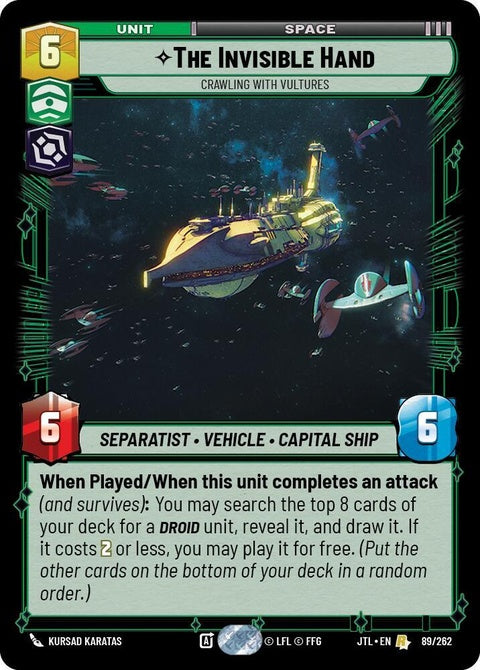 The Invisible Hand (89)| Star Wars Unlimited Card – Living Realms