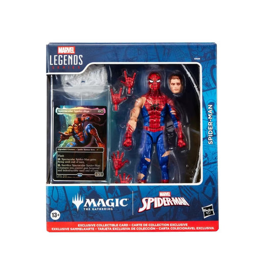 Magic: The Gathering - Figurine articulée Spider-Man endommagé (avec carte à effet métallisé exclusive) 15 cm