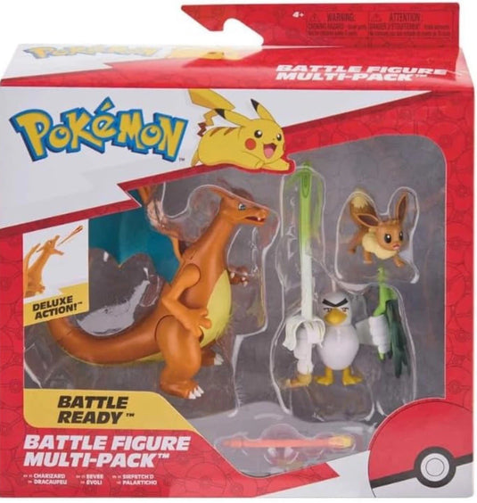 Pokémon Figuren 3er-Pack Evoli, Lauchzelot & Glurak